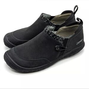 NWOT JSport Black Alice faux fur slip on